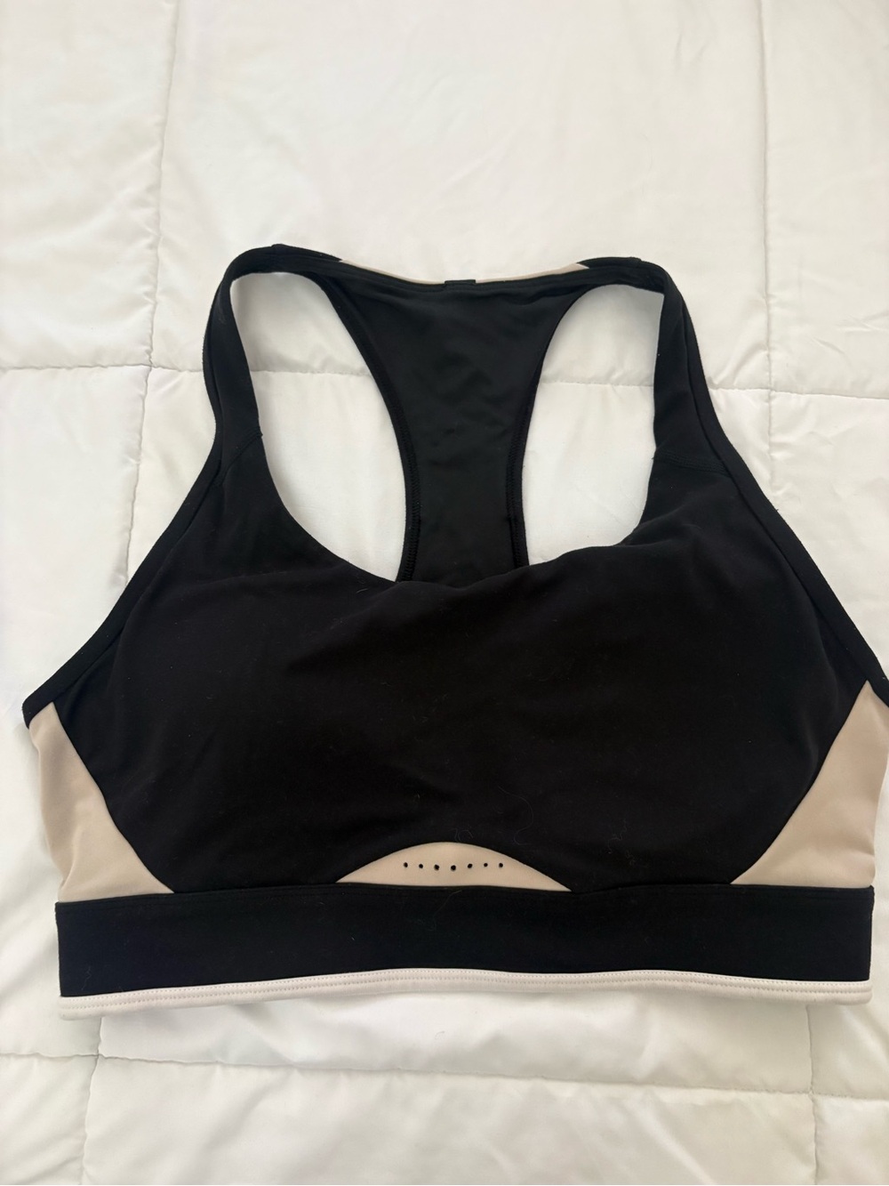 Lorna Jane Black and Beige Racerback Sports Bra